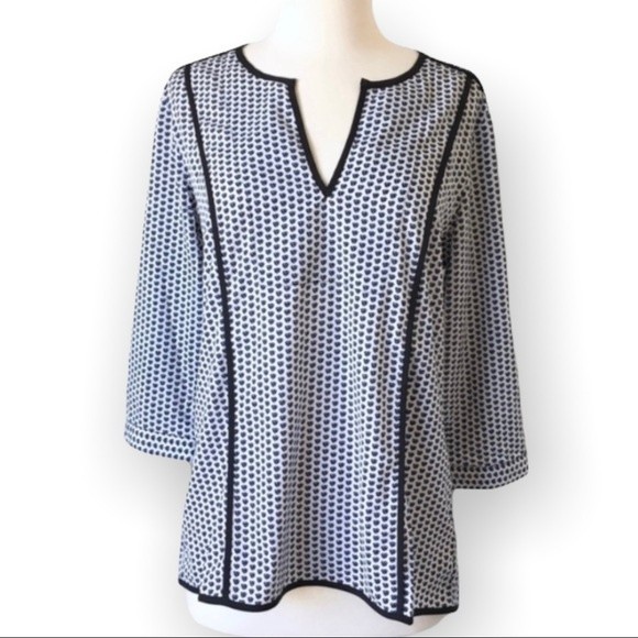Antilia Femme Tops - NWT Antilia Femme Indigo Pattern Blouse